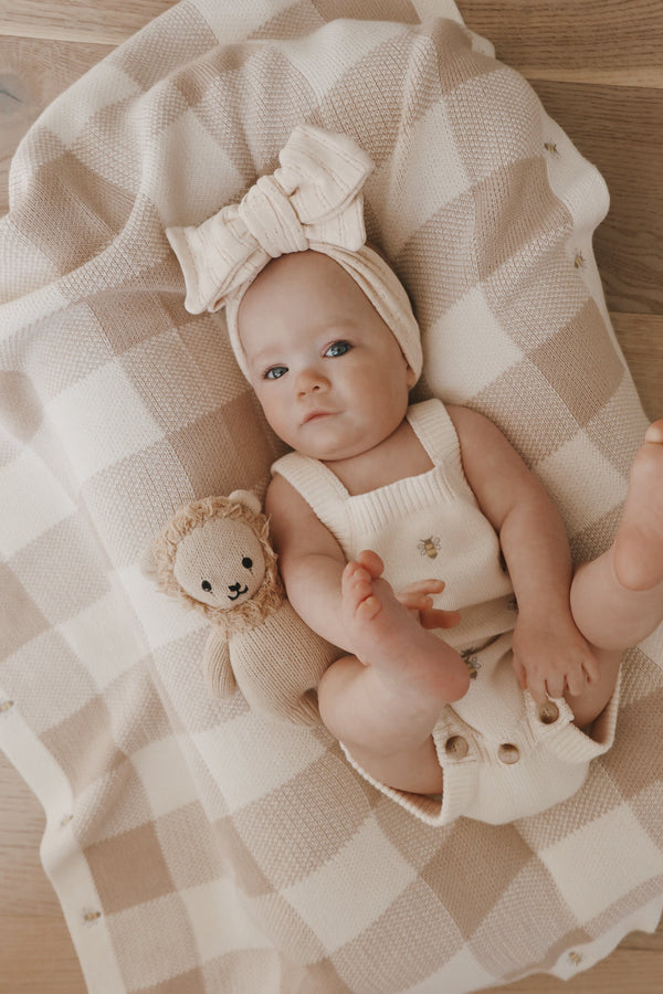 busy-bee-gingham-baby-blanket Luna and Luca - Sophia's Style-1